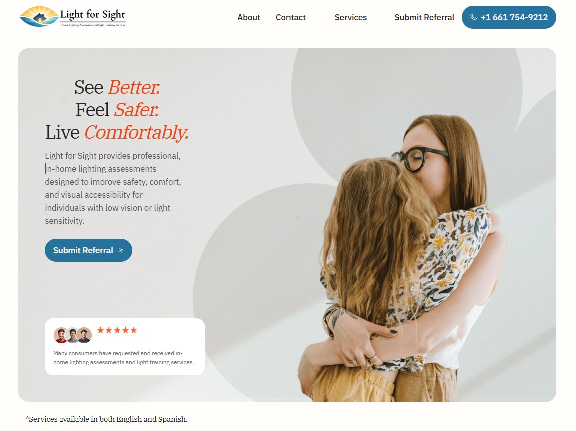 Light for Sight homepage