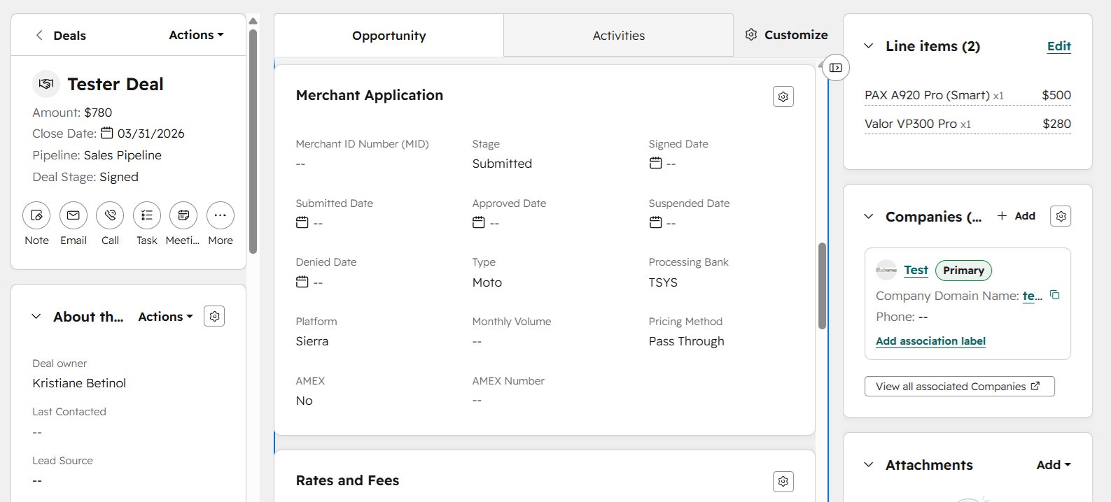 CRM dashboard view 3